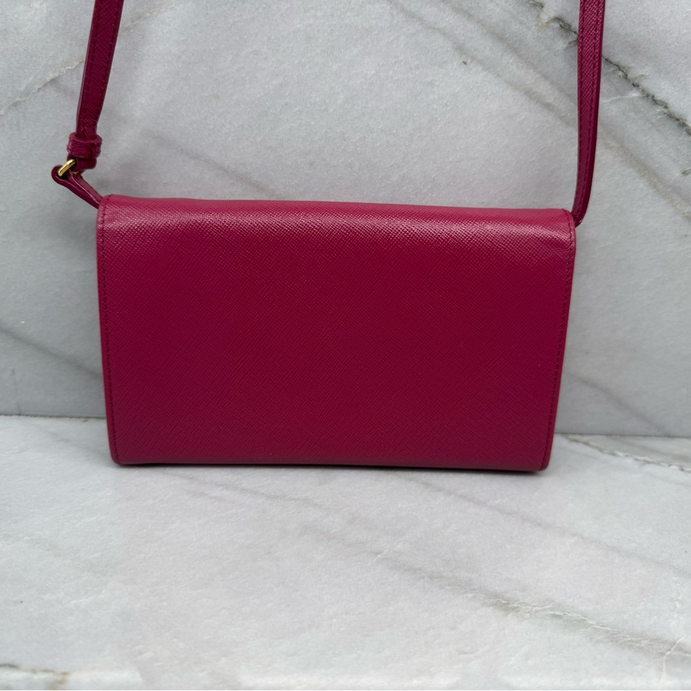 Prada Ibisco Saffiano Leather Wallet On Chain(leather strap) Pochette/Clutch Bag - Picture 5 of 13